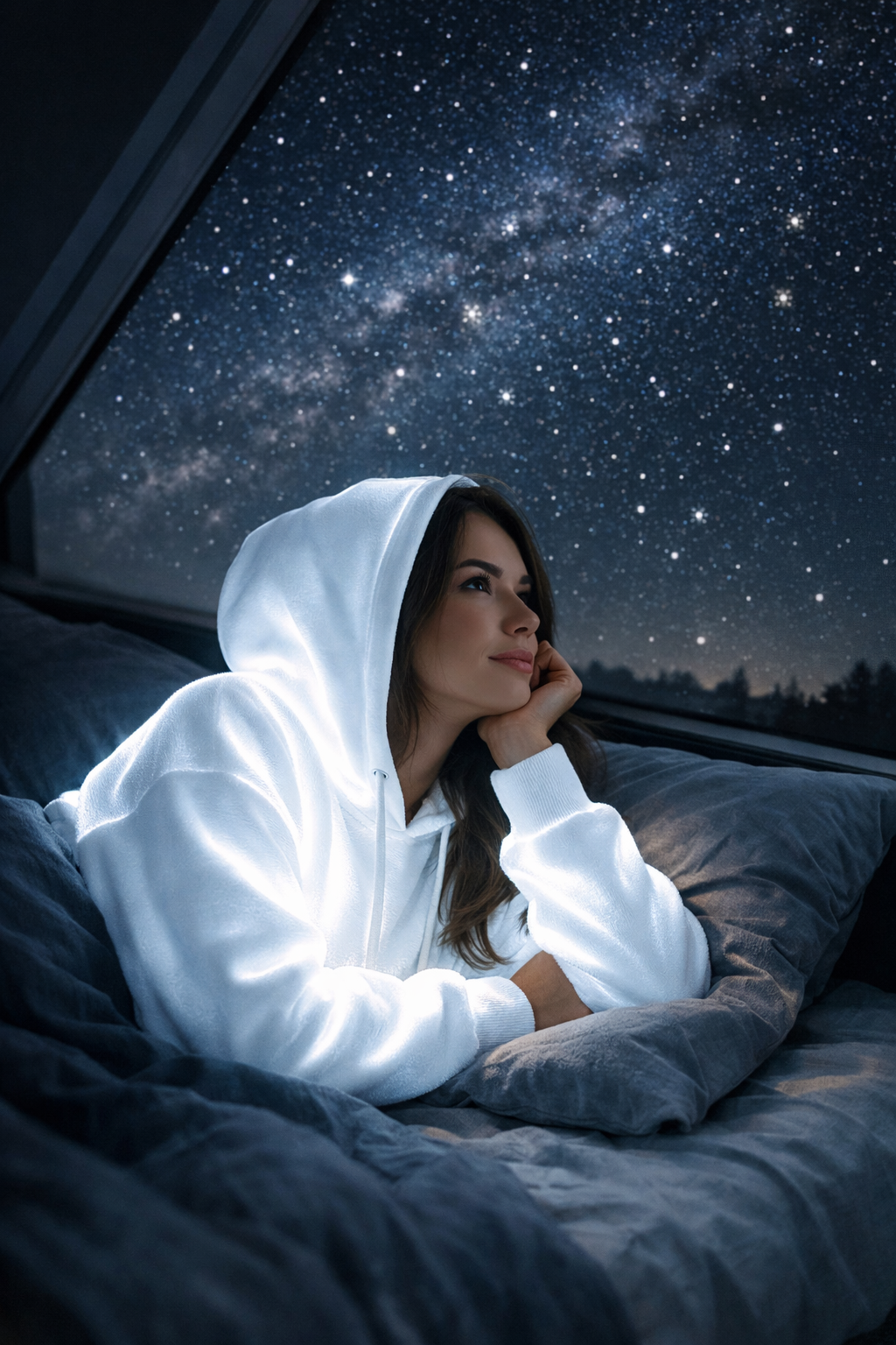 White warm hoddie